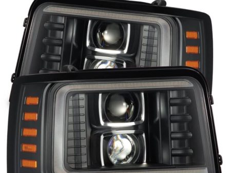 AlphaRex 92-96 Ford F-Series Bronco LUXX-Series Proj Headlights Blk w Actv Light SeqSig & SBDRL Discount