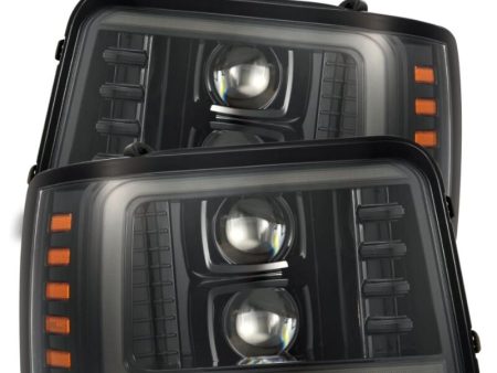 AlphaRex 92-96 Ford F-Series Bronco PRO-Series Proj Headlights Alpha-Blk w Seq. Sig & DRL Discount