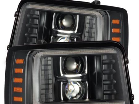 AlphaRex 92-96 Ford F-Series Bronco PRO-Series Proj Headlight Blk w Seq. Sig & DRL Hot on Sale