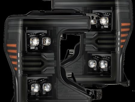 AlphaRex 20-22 Ford F-250 350 450 SD NOVA-Series LED Proj Headlights Alpha-Bk w Acv Light SS & SBDRL For Sale