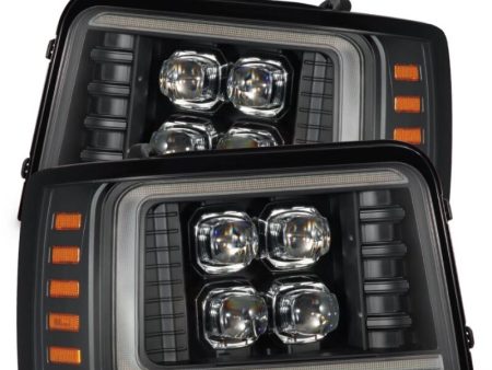 AlphaRex 92-96 Ford F-Series Bronco NOVA-Series LED Proj Headlight Bk w Actv Light SeqSig & SBDRL Hot on Sale