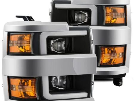 AlphaRex 15-19 Chevy Silverado 2500 3500 LUXX-Series Proj. Headlights Blk w Actv SeqSig & SBDRL For Cheap