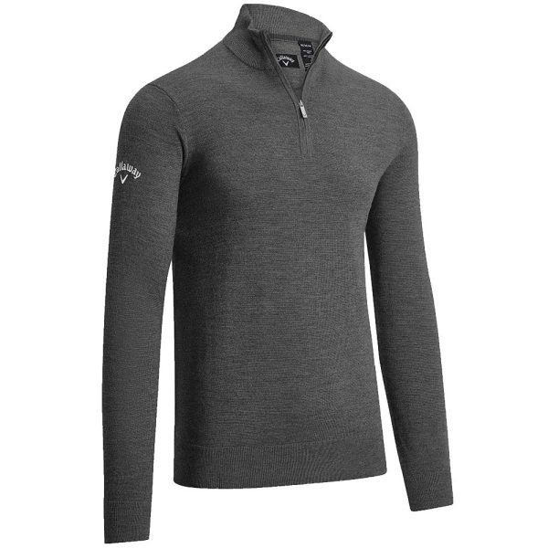 Callaway Merino Wool 1 4 Zip Pullover - Granite Heather Hot on Sale