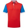 FootJoy Junior Colour Block Polo Shirt - Bright Red Sale