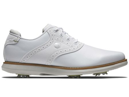 FootJoy Ladies Traditions Spiked Shoes - White For Sale