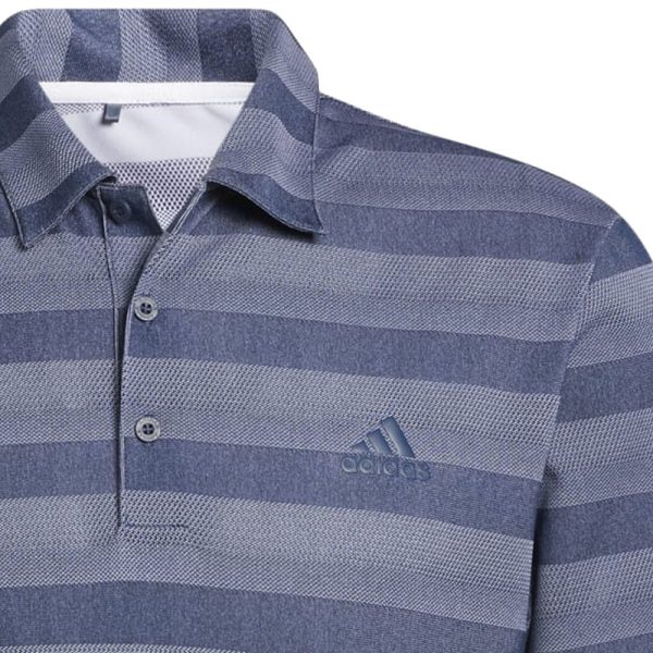 adidas Two Colour Stripe Primegreen Polo Shirt - Crew Navy White Cheap