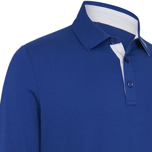 Callaway Long Sleeve Performance Polo Shirt - Mazarine Blue For Cheap