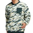 adidas Texture Print Crew Neck Sweatshirt - Linen Green Shadow Green Almost Yellow Discount