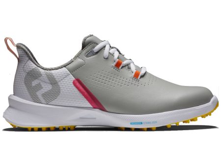 FootJoy Ladies FUEL Spikeless Shoes - Grey Yellow Pink For Discount