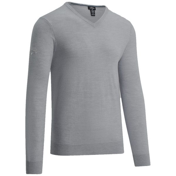 Callaway Merino Wool V-Neck Pullover - Griffin Grey Online now