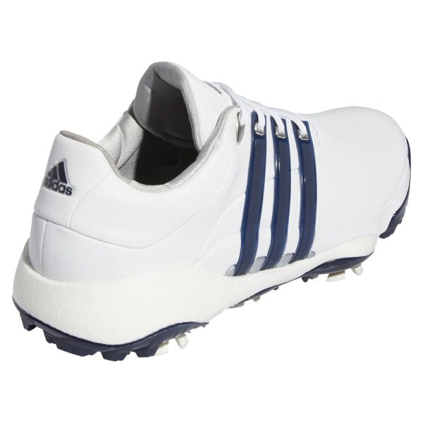 adidas Tour360  22 Spiked Waterproof Shoes - White Collegiate Navy Silver Metallic For Cheap