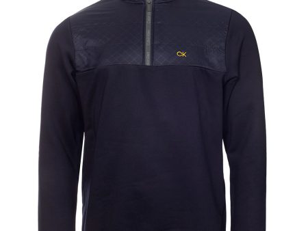 Calvin Klein Ramond Hybrid 1 4 Zip Pullover - Navy Sale