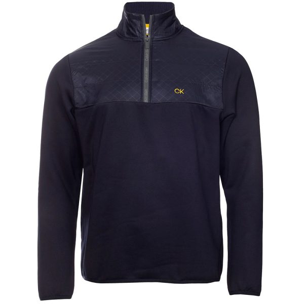 Calvin Klein Ramond Hybrid 1 4 Zip Pullover - Navy Sale