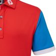 FootJoy Junior Colour Block Polo Shirt - Bright Red Sale