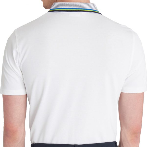 Calvin Klein Monterey Polo Shirt - White Ocean Blue on Sale