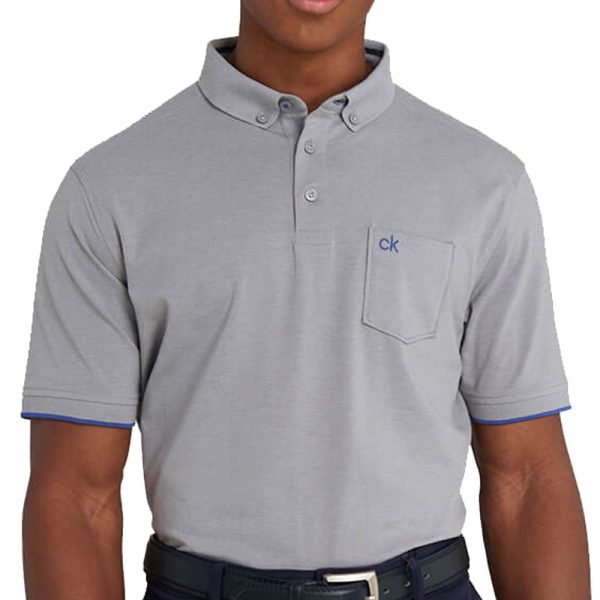 Calvin Klein Trinity Short Sleeve Polo Shirt - Grey Marl Online Sale