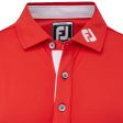 FootJoy Junior Colour Block Polo Shirt - Bright Red Sale