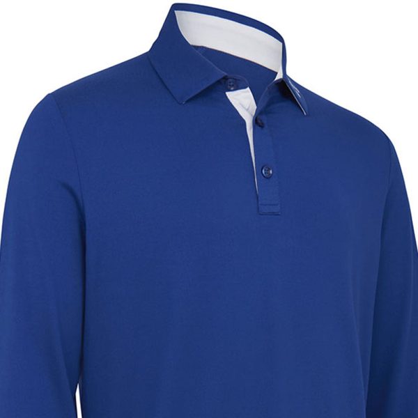 Callaway Long Sleeve Performance Polo Shirt - Mazarine Blue For Cheap