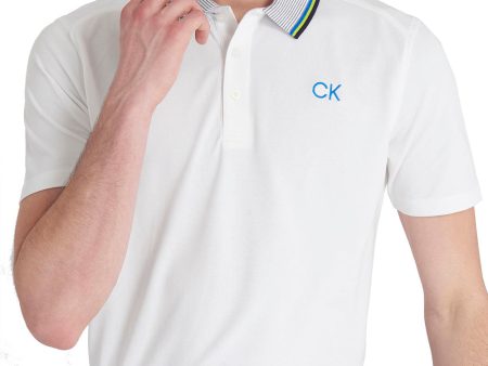 Calvin Klein Monterey Polo Shirt - White Ocean Blue on Sale