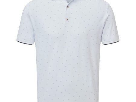 FootJoy Push Play Print Pique Polo Shirt - White Lavender Online Sale