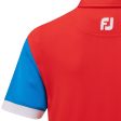 FootJoy Junior Colour Block Polo Shirt - Bright Red Sale