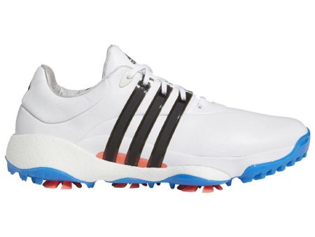 adidas Tour360  22 Spiked Waterproof Shoes - White Core Black Blue Rush Discount