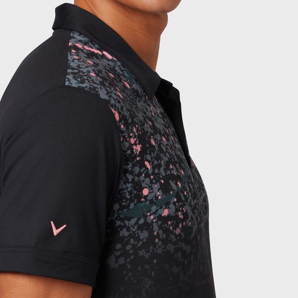 Callaway Splatter Paint Ombre Polo Shirt - Caviar Hot on Sale