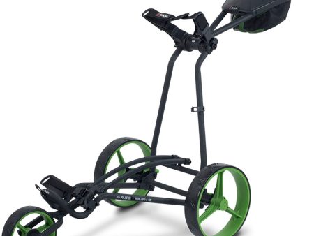 Big Max Autofold X 3-Wheel Push Trolley - Black Lime For Discount