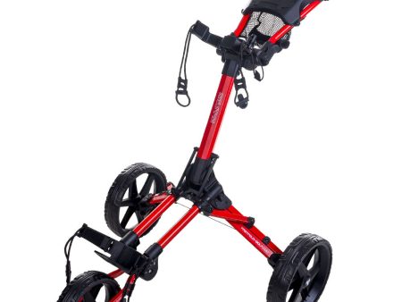 Fastfold Square 3-Wheel Push Trolley - Red Black For Sale