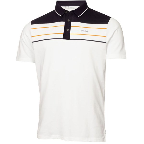 Calvin Klein Blackwater Polo Shirt - White Orange Discount