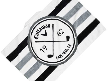 Callaway Tour Towel - White Black Charcoal For Discount