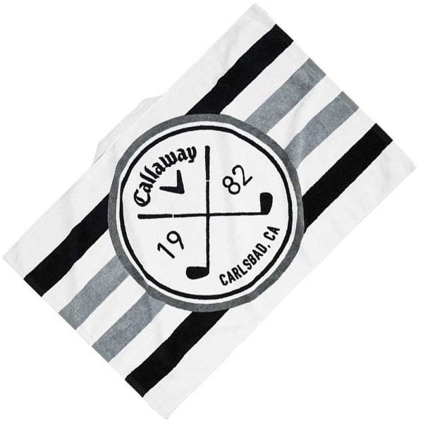 Callaway Tour Towel - White Black Charcoal For Discount