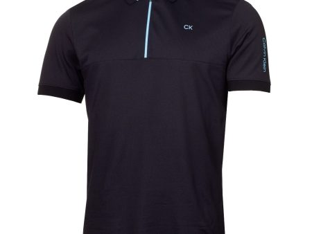 Calvin Klein Whitman Zipped Polo Shirt - Navy Online Hot Sale