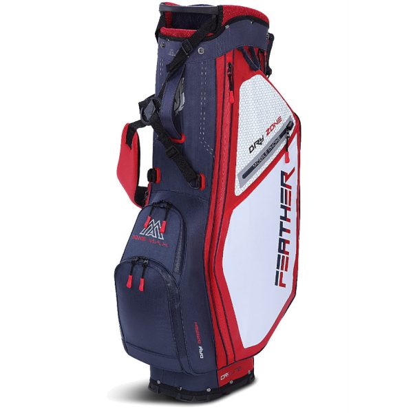 Big Max Dri-Lite Feather Stand Bag - Navy Red White on Sale