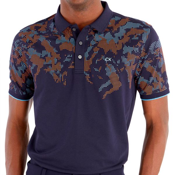 Calvin Klein Nashua Printed Polo Shirt - Navy For Sale