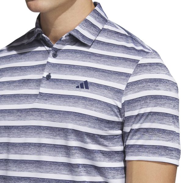 adidas 2 Colour Stripe Polo Shirt - Collegiate Navy White Supply