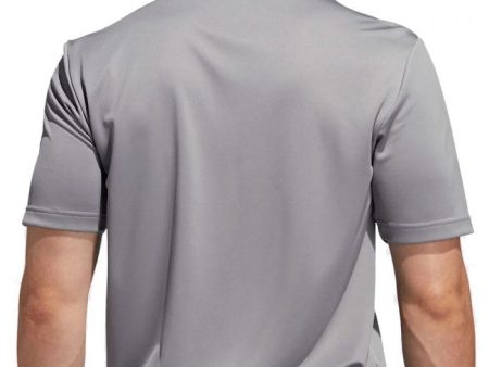 adidas 3-Stripe Golf Polo Shirt - Grey Three Black For Cheap