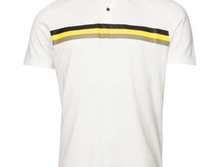 Calvin Klein Parker Polo Shirt - White Acid Yellow Cheap