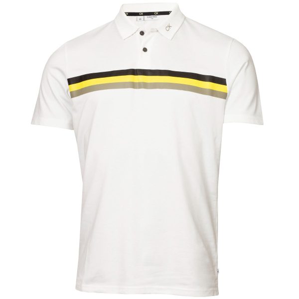 Calvin Klein Parker Polo Shirt - White Acid Yellow Cheap