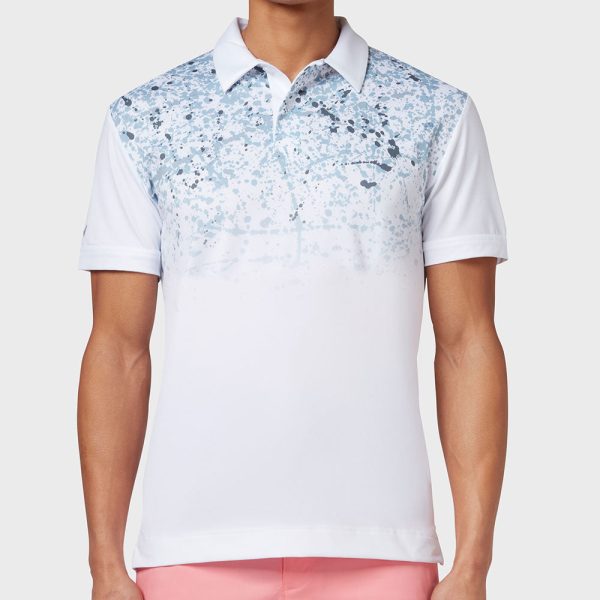 Callaway Splatter Paint Ombre Polo Shirt - Bright White For Discount