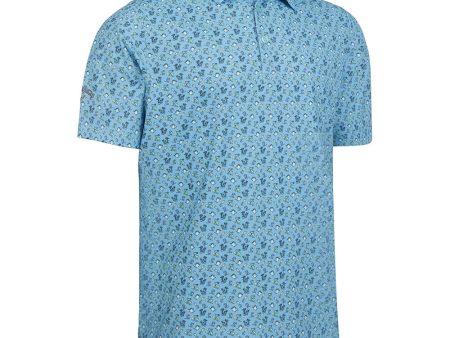 Callaway All Over Drinks Novelty Polo Shirt - Blue Grotto Online now