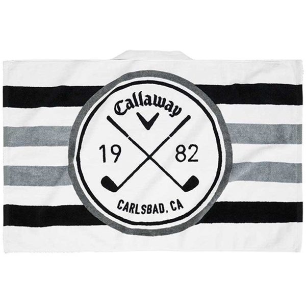 Callaway Tour Towel - White Black Charcoal For Discount