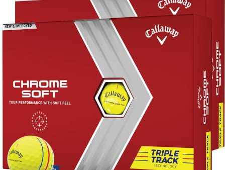 Callaway Chrome Soft Triple Track Golf Balls - Yellow - Double Dozen Online Sale