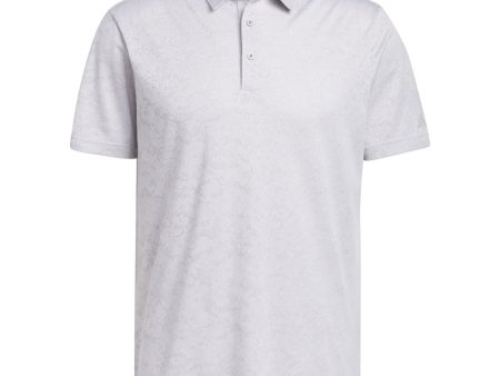 adidas Textured Jacquard Polo Shirt - White Grey Two Fashion