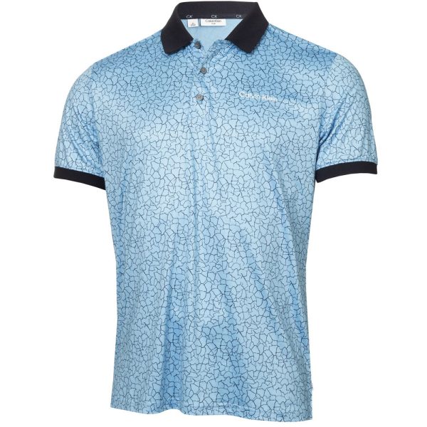 Calvin Klein Fracture Print Polo Shirt - Boy Blue Online