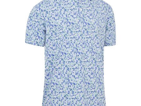 Callaway Filtered Floral Print Polo Shirt - Bright White Fashion