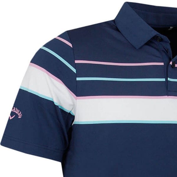 Callaway Resort Ventilated Shoulder Block Polo Shirt - Peacoat Online Hot Sale