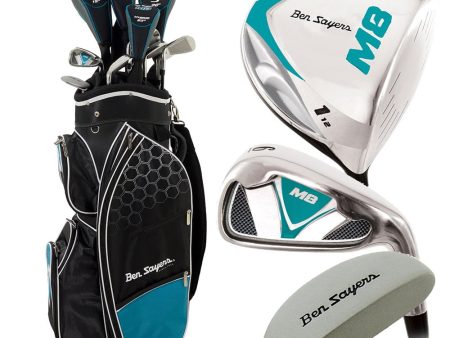 Ben Sayers M8 13-Piece Cart Bag Package Set - Turquoise - Junior Ladies Discount