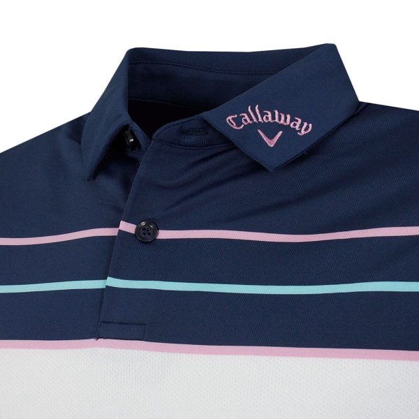 Callaway Resort Ventilated Shoulder Block Polo Shirt - Peacoat Online Hot Sale