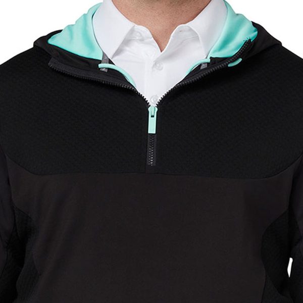 Callaway 1 4 Zip Mixed Media Technical Hoodie - Caviar Sale